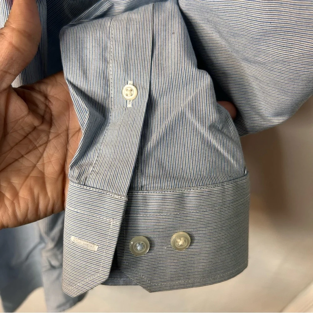 Banana Republic Men’s Slim Fit Non-Iron 100% Cotton Blue Shirt Button-up Size M